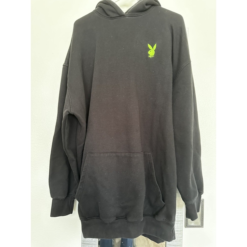 MissGuided Playboy Playmate Spellout Bunny Oversized Hooded Sweatshirt Unisex